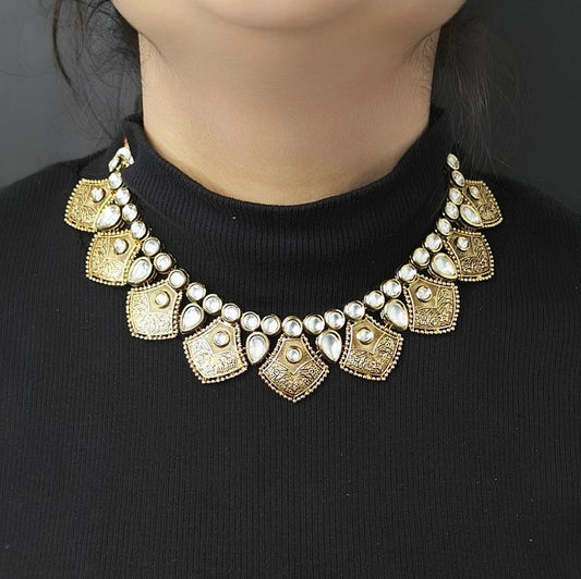 Radhika antique gold plated set