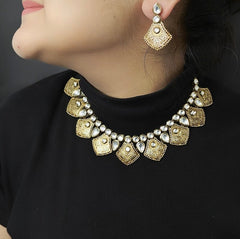 Radhika antique gold plated set