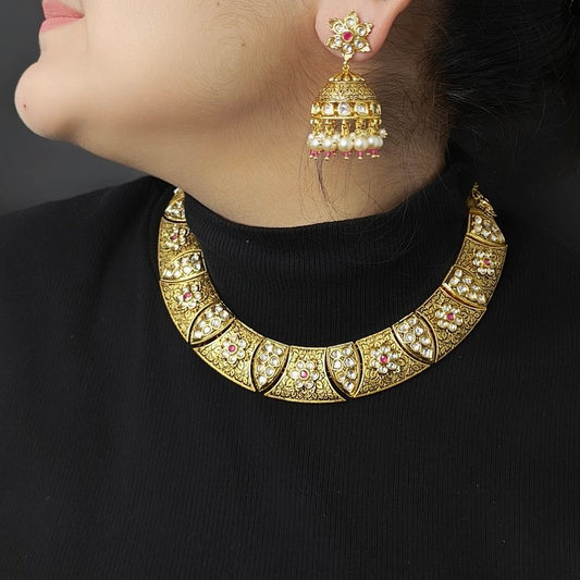 Raveena antique hansali set