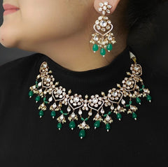 Sharmila emerald green set