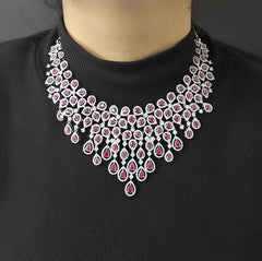 Mia Red neckline set