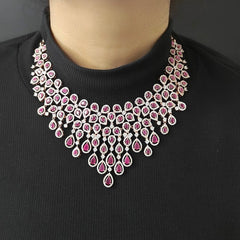 Mia Ruby Red Rose neckline set