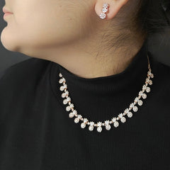 Niama Cz Neckline set ( rose )