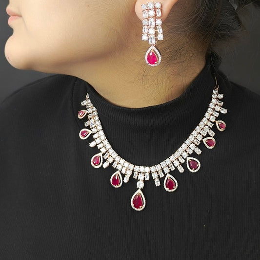 Lyra Red Neckline set