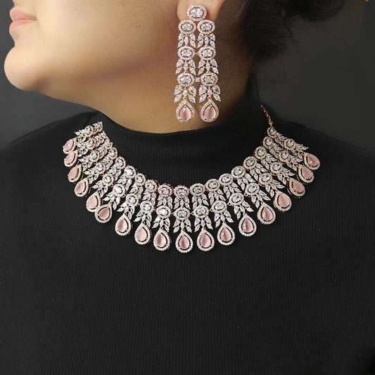 Hezal Pink Necklace set