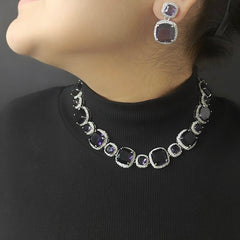 Riva purple neckline set