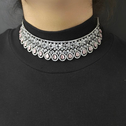 Saira Pink Choker set