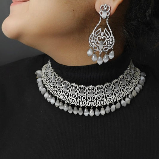 Siana Grey CZ Choker set