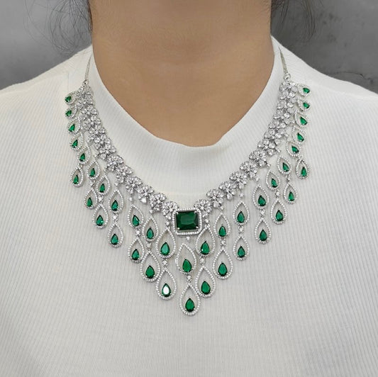Emila Emerald Green Necklace Set