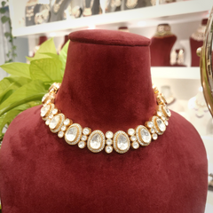 Vinayak Polki Neckline Set