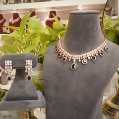 Lyra blue Neckline set