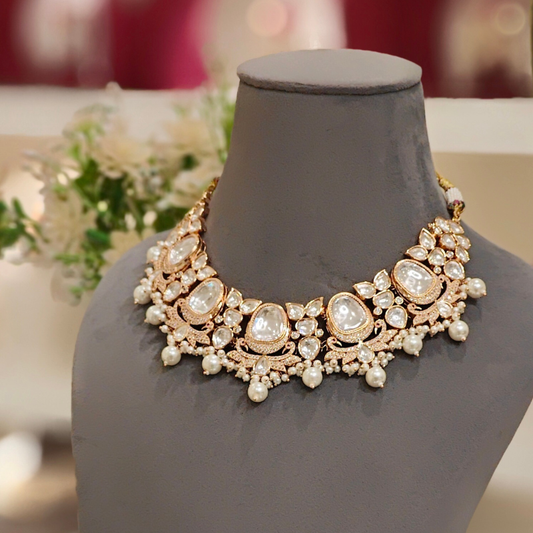 Aadesh Polki Neckline Set