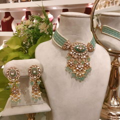 Aaryash Mint Polki Set