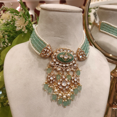 Aaryash Mint Polki Set