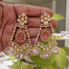 Aabha Pink Polki Earrings