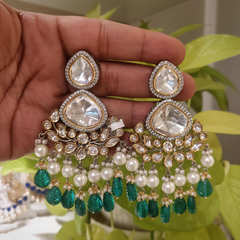 Ridhima Green Polki Chaandbali