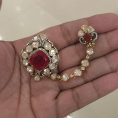 Moissanite designer brooch