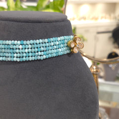 Firoza Mossanite Polki choker set