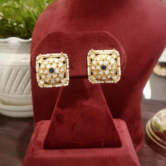 Ekiya Polki Choker Set (Blue, White)