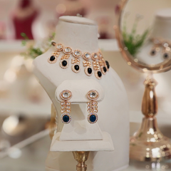 Anurima Royal Blue Polki Set