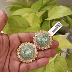 Ema Mint Green Enameled Studs