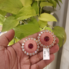 Ema Pink Enameled Studs