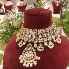 Ketki Pearl Polki Choker Set