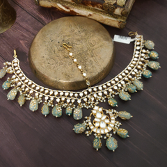 Aailina Polki Sheeshpatti (Mint Green)