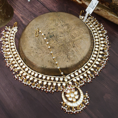 Aailina Polki Sheeshpatti Red