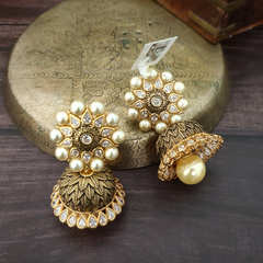 Tripti Black Enameled Jhumka