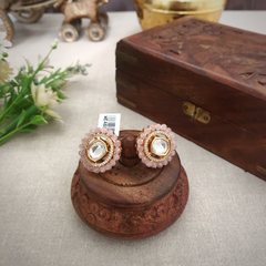 Anya Pink Polki Studs