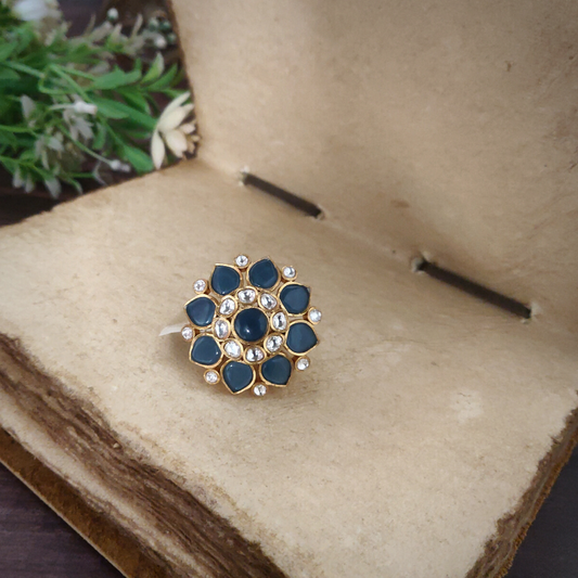 Bela Coloured kundan Polki Ring