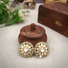 Diya Mint Green Polki studs