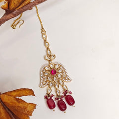 Fatima Polki Maangtikka (Ruby)