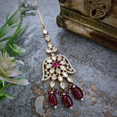 Fatima Polki Maangtikka (Ruby)