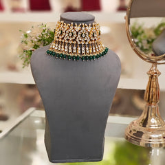 Deepika Green Paachi Kundan Set