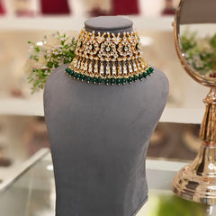 Deepika Green Paachi Kundan Set
