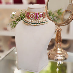 Eiravati Pnk Paachi Kundan Set