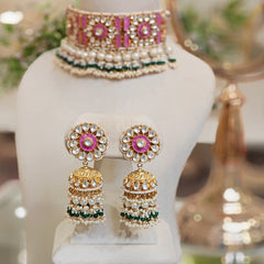 Eiravati Pnk Paachi Kundan Set