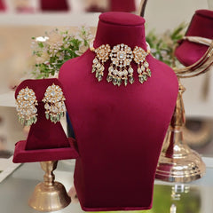 Ruhi Mint green Paachi Kundan Set