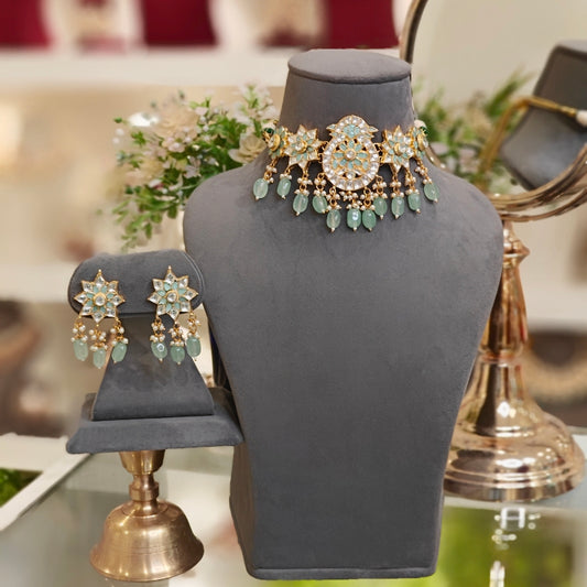 Harshi Paachi Kundan Set