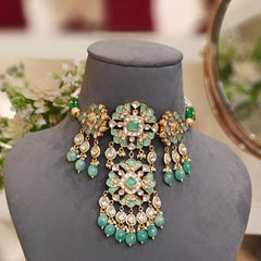 Ruhi Paachi Kundan Set (Mint Green)