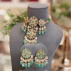 Ruhi Paachi Kundan Set (Mint Green)