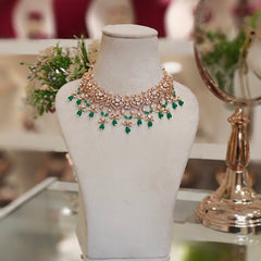 Sharmila emerald green set