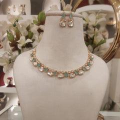 Sneha Mint Green Polki Set