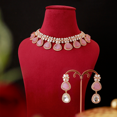 Bhavin Pink Polki Set