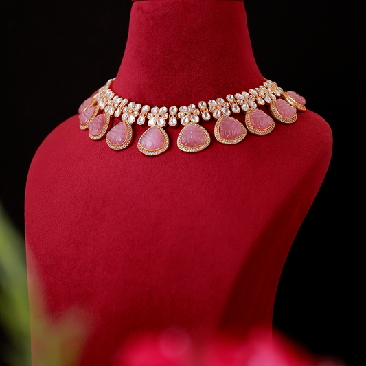 Bhavin Pink Polki Set