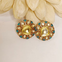 Jiya Turquoise Polki Studs