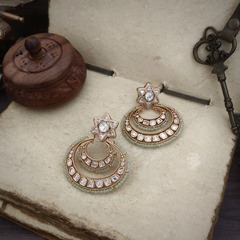 Mahira Mint Green Polki Chaandbali