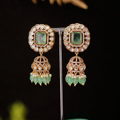 Rekha Polki Long set (Mint green )